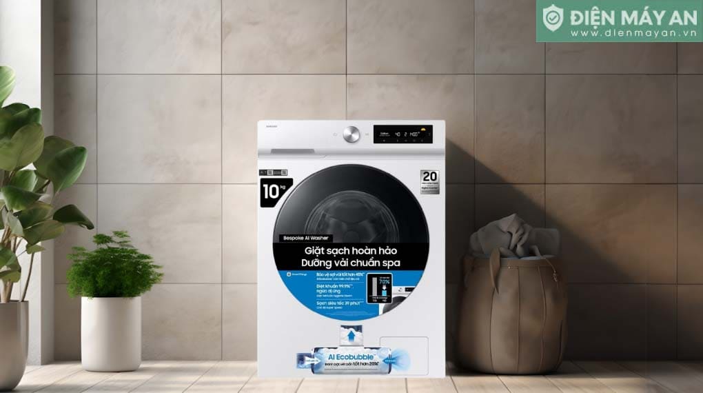 Máy giặt Samsung Bespoke AI EcoBubble Inverter 10 kg WW10DB7U34GWSV